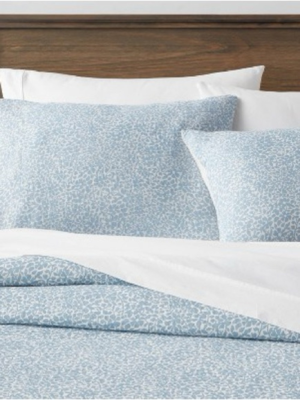 Threshold Light Blue Micro Floral Duvet Cover Set Queen With Shams
